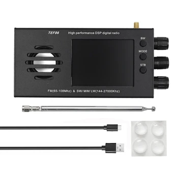 1Set TEF6686 DSP Digitaalne Raadio FM-Vastuvõtja(65-108Mhz)&SW/MW/LW(144-27000Khz) Koos Aku 3.2-Tolline LCD Ekraan Alumiinium
