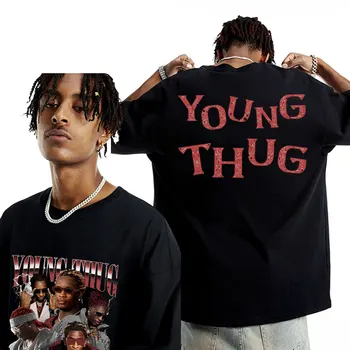 Räppar Noorte Thug Thugger Graafiline Print T-särk Meeste -, Naiste -, Hip-Hop Gooti Liiga Lühikese Varrukaga T-Särk Vintage Tee Särgid