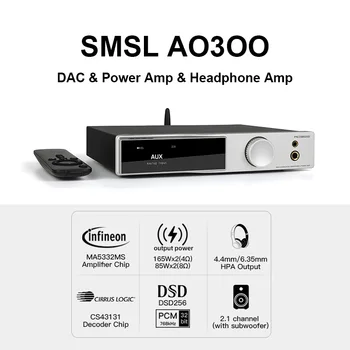 SMSL AO300 Bluetooth HIFI Kõrvaklapid Heli USB-C DAC AMP Võimendi 4.4/6.35 mm Kõrvaklappide Pesa LDAC MQA MQA-CD Dekooder
