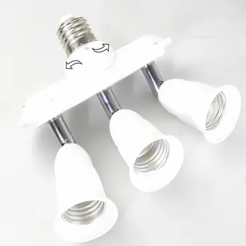 Kruvi Splitter Lamp Base Uus Pööratav 3 liidest, LED Lambi Pirnid Sokkel Reguleeritav E27 Lamp Omanik Converter Kodu