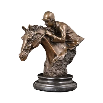 PY-606 Horsemanship Skulptuur Vintage Hobuse Treener Rind Pronksist Kuju Figuriin vask Marmorist Metallist Kunsti Asukoht