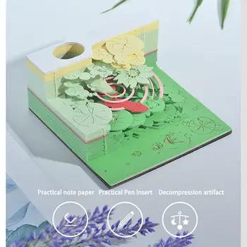Hea Õnne Koi 3D Paber Nikerdamist Mudel Märkus Tabel Kunsti Mini Uus Tarvikud Jõulud 3D Puhkus Notepad Office Kingitused Ornament B3O8