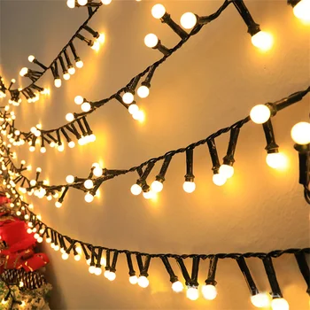 10M 500 LED Väljas Päikese Maailmas String Valgus Jõulud Klaster Tuli Vanik Veekindel Tähine Palli Haldjas Valguse Aed Decor