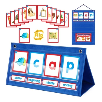 CVC Sõna Ehitaja Desktop Taskus Chart CVC Sõna Õigekirja Mängud Kirjaoskus Õppe-Kaardid Montessori Hariduslik Mänguasi Lapsele