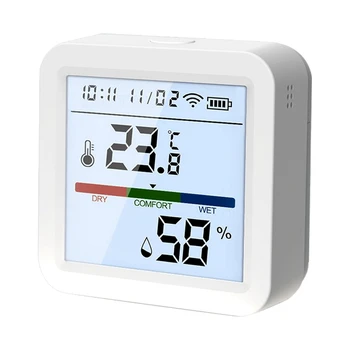 Smart Wifi Temperatuuri Ja Niiskuse Andur,Tuya Sise-Hygrometer Termomeeter LCD Ekraani Taustvalgustus Varuosad Tarvikud