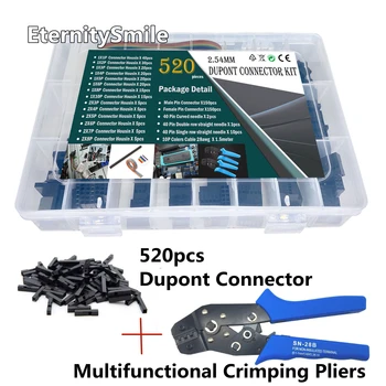 520pcs/Set Dupont Traat Jumper Pin Header Pistiku Korpus Kit Mees Press Sõrmed+Female Pin Pistik Terminali Pigi Koos Kasti