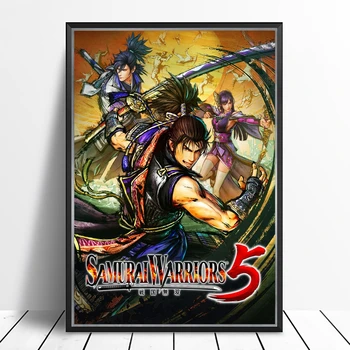 SAMURAI WARRIORS 5 Video Mängu Canvas Poster Kodus Seina Maali Kaunistamine (raamita)