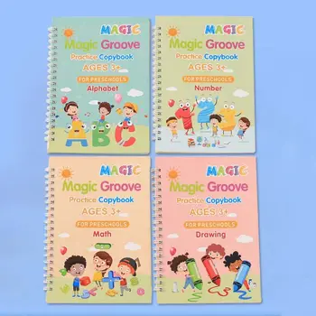 1Set Copybooks Magic Pen Copy-Raamat, Tasuta Pühkides Laste Lapsed Arv Tähtedega Kirjutamine Kleebis Tava Copybook Jaoks Kalligraafia
