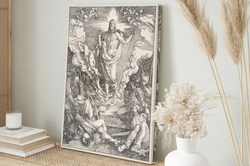 Ülestõusmine Seina Art Jeesuse Ülestõusmine Vintage Joonis Woodcut Piiblist, Uuest Testamendist Kristus Lõuend Maal Kodus Seina Art Decor