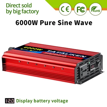 Pure Sine Wave Inverter 6000W 7000W 8000W DC 12V/24VtoAC 220V Trafo Teisendada koos LED-Ekraan 50HZ Auto Power