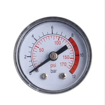 Õhukompressor Pneumaatilised, Hüdraulilised manomeeter 0-12Bar/0-170PSI Õhu manomeeter