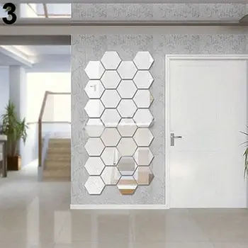 10tk 3D Peegel Seina Kleebised Kuusnurk Kuju Vinüül Eemaldatav Seina Kleebis Decal DIY Kodu Kaunistamiseks Kunsti Peegel Kaunistused