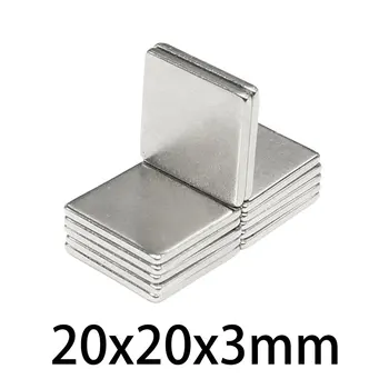 5/10/20/30/50tk 20x20x3mm Quadrate Püsimagnetid Paksus Neodüüm Magnet N35 Tugev Magnetväli-Magnetid 20*20*3 mm