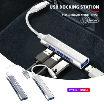 USB Hub C-Tüüpi Rummu USB3.0 OTG 4-Port USB-C/HUB Mitme Splitter Adapter Ssangyong Korando Kyron Musso Rexton Tivoli Actyon