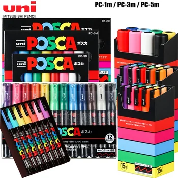 Uni Poscas Akrüül Sm Täielik Komplekt Colores Püsiva Värvi PenPC-1M/3M/5M/8K/17K Kunsti Kirjatarvete Plakat, Reklaam Graffit