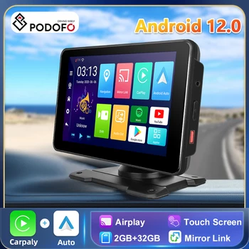 Podofo Carplay Jälgida Android 12 2+32G Android Auto Ekraan, WIFI, GPS Kaasaskantav Smart Playeri Tugi Taga Cam Jaoks, Universaalset BMW