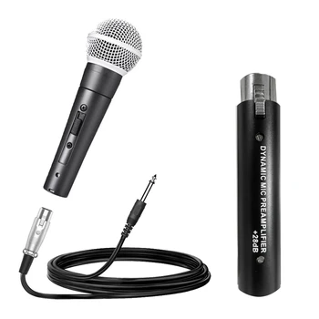 Eest DM1 Dünaamiline Mikrofon Preamplifier+SM58SK Mikrofoni Võimendus 28DB Dünaamiline Ja Passiivne Lindi Mikrofon Black Metal