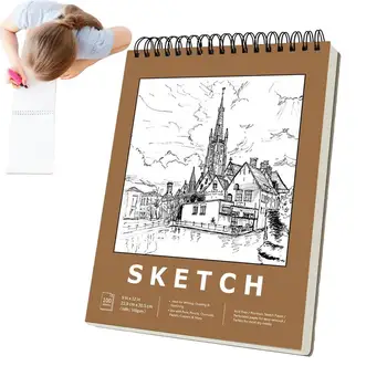 Sketchbook Joonistus 100tk Spiraal Seotud Sketch Drawing Pad Multifunktsionaalne Paksenenud Joonis Raamat Maali Pad Tarvikud