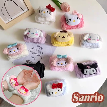 2pcs/set Sanrio Hello Kitty Pesu Upartifact Varruka Naiste -, Plüüš-niiskuskindel Randme Manseti Igapäevast Pesemist Nägu Imav Bänd Kingitus