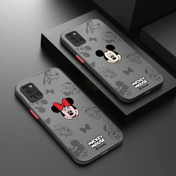 Minnie Mickey Mouse LOGO Samsung A73 A72 A52 A42 A32 A33 A22 A23 A14 A12 A13 A04 A03S Jäätunud Poolläbipaistev Telefoni Puhul