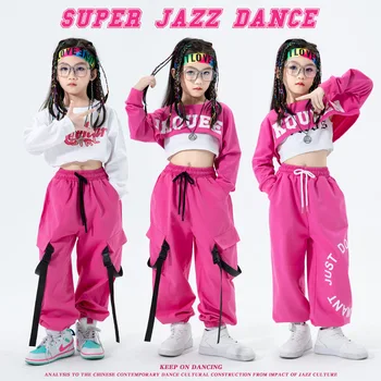 Teismeliste Tüdrukute Streetwear, Hip-Hop, Jazz Dance Stage moeshow Riided Spordi T-särk Cargo Pant Kids Komplektid Lastele Tee Püksid