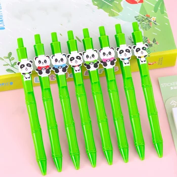 5 Tükki Kirjatarvete Cute Cartoon Panda Bambusest Geeli Pliiats Mood Loomade Vajutage Pliiatsid