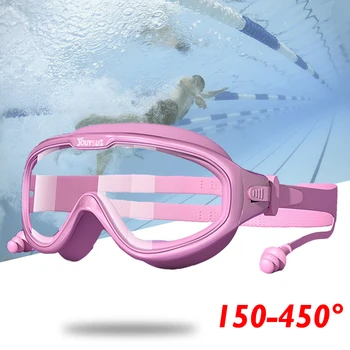 Lapsed Ujuda, Prillid koos Earplug Veekindel HD-Lens Anti-Fog Suur Raam Sukeldumine Prillid Poisid Tüdrukud Vee Sport, Kaitseprillid Lapsed