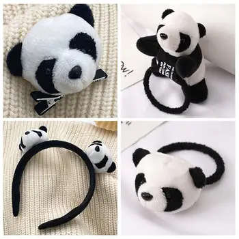 3D Panda Serie Kohev Palus Panda Hairband Juuksed Armas Nukk Kannab Klambrid Sõle Tüdrukud Poisid Paar Kihti Decor Tarvikud