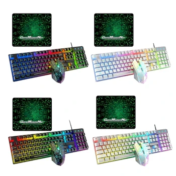 Y1UB Värvikas Helendav Gaming Klaviatuuri Mehaanilise Klaviatuuri ja Hiire Komplekti USB-RGB LED Taustavalgustusega Windows ARVUTI