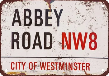 EI Abbey Road Tina Märke Metallist Plakat hoiatusmärk Decor Garaaž Kodu Aias Retro Tina Märk Seina Sünnipäeva