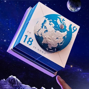 3D Notepad Paperwill Maa 3D Kalender 2024 3D Memo Pad Blokeerida Märgib, Kontorid Raamat Märkused Jõulud Sünnipäeva Kingitus