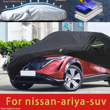 Näiteks Nissan Ariya Sobi Välistingimustes Kaitse Auto Hõlmab lumekatte Päikesevarju Veekindel Tolmukindel Väljast must auto katta
