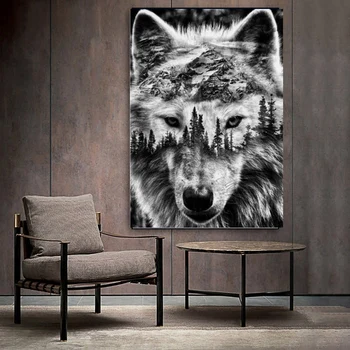 Diamond Tikandid Wolf Must Valge Teemant Maali Loomade Mosaiik Rhinestone Pilt Käsitöö Decor Kodus