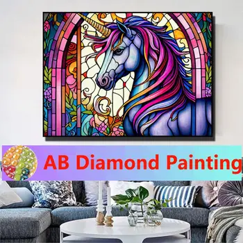 Fantaasia Rainbow Unicorn Diamond Maali Värvikas Loom DIY 5D Täis Tilli Mosaiik Diamond Tikandid ristpistes Home Decor