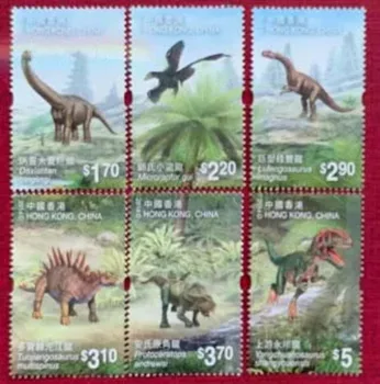 Komplekt 6 TK,2014, Hiina Hongkong Post Tempel, Dinosaurus Tempel, Loomade Tempel, Tõeline Originaal, Kasutatud Postitus Kaubamärk