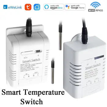 Tuya Ewelink WIFI Smart Temperatuuri Lüliti 16A 3000W Intelligentne Seire Termostaat Kooskõlas RF433 Alexa Google Kodu