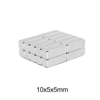 20/50/100/200PCS 10x5x5 Blokeerida Tugev Võimsad Magnetid 10x5mm püsimagnetitega Leht 10x5x5mm Tugevaid Neodüüm Magnet 10*5*5