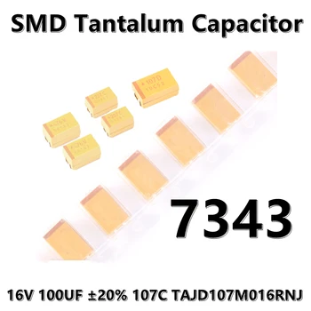 2tk) Originaal 7343 (Tüüp D) 16V 100UF ±20% 107C TAJD107M016RNJ SMD tantaal kondensaator
