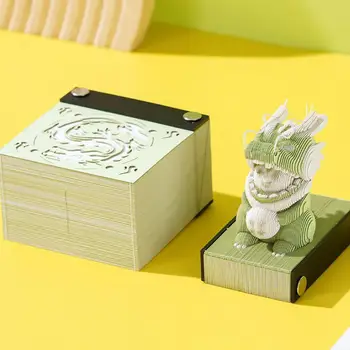 Armas Väike Draakon 3D Paber Nikerdamist Kunsti Notepad 2024 Kalender kolmemõõtmeline Märkmete Kawaii Memo Pad Laua Kaunistused Kingitus