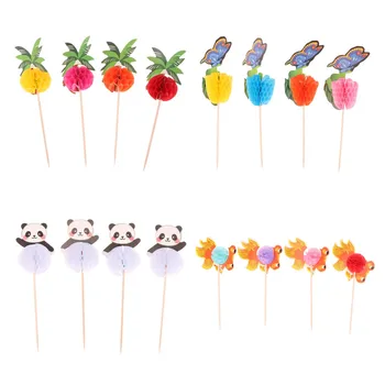 50Pc Panda Liblikas Tõusis Paber Vihmavari Kokteil Päikesevarjud Juua Koogikarpides Torukübar Puu Sünnipäeva DIY Magustoit Jook Korja