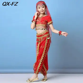 2/3/5tk Lapsed Oriental India Bollywood Tulemuslikkuse Kostüümid Tüdrukute kõhutants Määrata Lapse araabia Halloween Cosplay Riided Riided