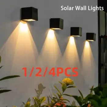 2/4TK LED Päikese Valgus Väljas Aed Ruut Seina Lamp Päikesepaiste Sensor Veekindel Hoovis Hoovis, Rõdu Aia Kaunistamiseks Lambid