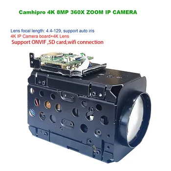 Camhi 4K 8MP HD Super 360X Optiline Zoom Traadita IP Kaamera Moodul auto IIRIS P2P ONVIF sony IMX415 WIFI IP Kaamera SD Mälukaardi Pesa
