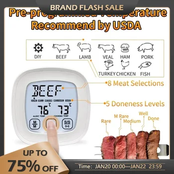 Puutetundlik Liha Termomeeter Digitaalne Touch Tagasi Tuli LCD Toiduvalmistamis BBQ Köök Smart Wireless Termomeeter Grill Vahendid
