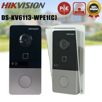 Hikvision DS-KV6113-WPE1(C) Video Doorphone eest Villa Õues Traadita IP Video Intercom Ukse Jaama WIFI Uksekell POE