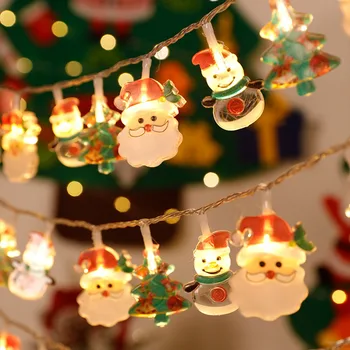 1TK Santa Snowman Christmas Tree Teenetemärgi Valgustus Aku Jõul Haldjas String Tuled Elava Isiku Jõulud Aed Decor