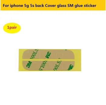 2pair Kasutada tagakaas klaasi 3M liimi kleebis iphone 5 5s ülemine ja alumine Klaasist raam, liimiga, ilma klaasi Asendamine