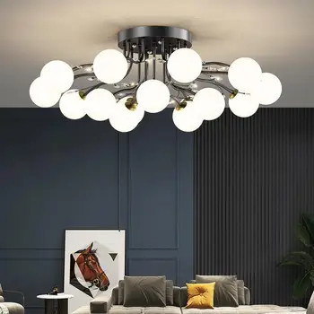 Kaasaegse Loomingulise Raud LED Ülemmäära Lühter Tähine Klaasist Ripats Lamp Elu-Söögituba Loft Home Decor Stiilne Valgusti