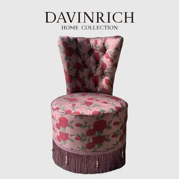 DAVINRICH Vintage Roosid Jacquard Armless Vaba aja veetmise Ühe Diivan Käsitöö Luksus Loveseat Meik Pink Tool prantsuse Retro Home Decor