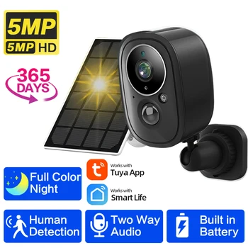 5MP, WiFi, Kaamera Päikese Väljas Juhtmevaba Akutoitega Bullet Turvalisuse Kaamera PIR Liikumisanduri Häire Cloud Storage kahesuunaline Audio Cam